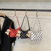 Niche Design Polka Dot Canvas Bag Women's 2025 New Summer Shoulder Bag Popular Super Fire Leisure Bucket Bag