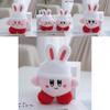 Lovely Cartoon Plush Doll Keychain For Backpacks In Black And Pink Eye Styles With Soft Texture