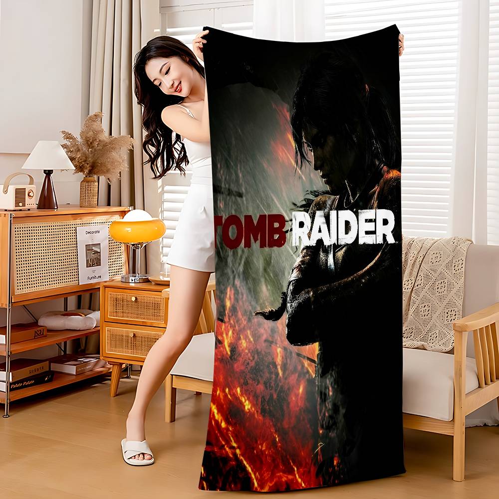 Tomb Raider Anime Microfiber Beach Towel Absorbent Quick dry Soft Yoga Swimming Resort Mountain Climbing Towel