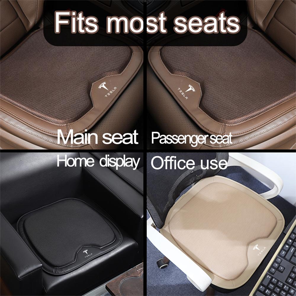 1PC Car Emblem Breathable Seat Cushion With Anti-slip Particles Soft For Tesla Model 3 Model S X Model Y SpaceX Roadster Invader