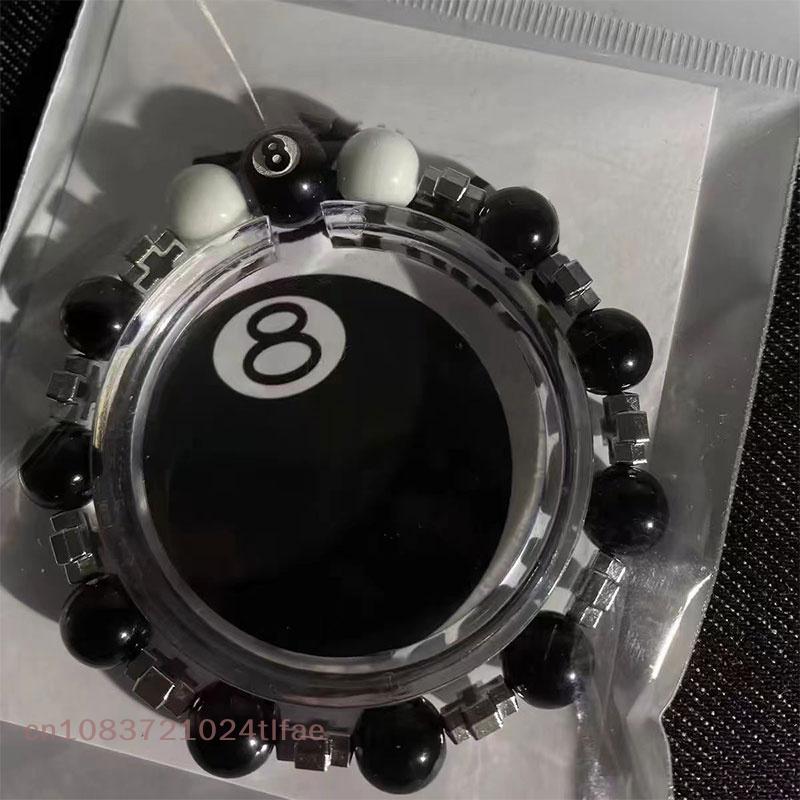 Billiard String Black 8 Couple Metal Cross Enamel Bracelet Original Gift Boyfriend Black 8 Bracelet