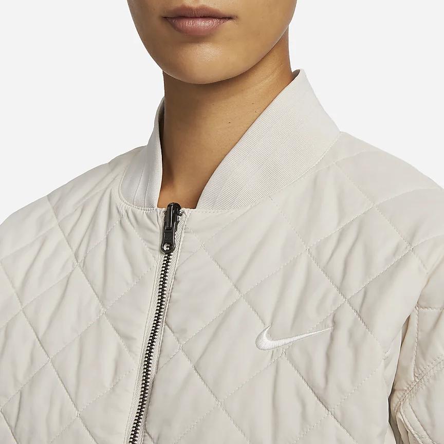 Nike Sportswear Solid Reversible Design Stand Collar Zip Jacket Women Jackets Sail-White DV7877-104