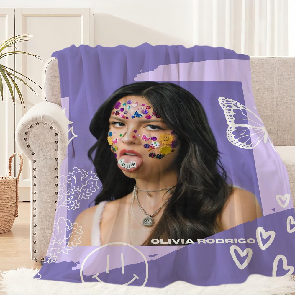 Singer Guts Sour Blanket Plush Nap Sofa O-Olivia R-Rodrigo Rug for Living Room Office Bedroom Birthday Home Travel Kid Gifts