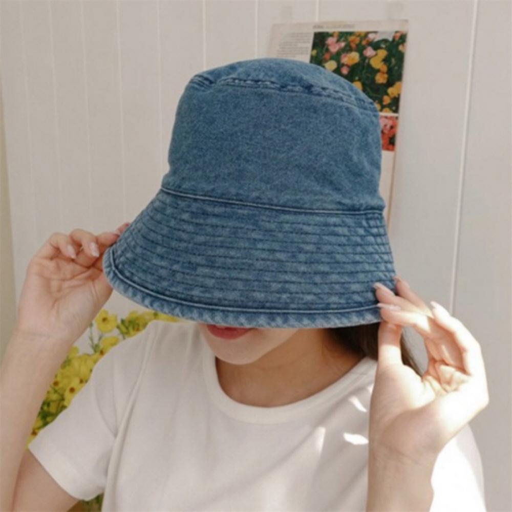 New Arrivals Open Run Unisex Big Size Stitch Denim Bucket Hat
