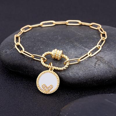 Nidin 17 Styles Light Luxury Copper Zircon Star Moon Pendant Bracelets For Women Men Link Chain Bracelets Geometric Jewelry