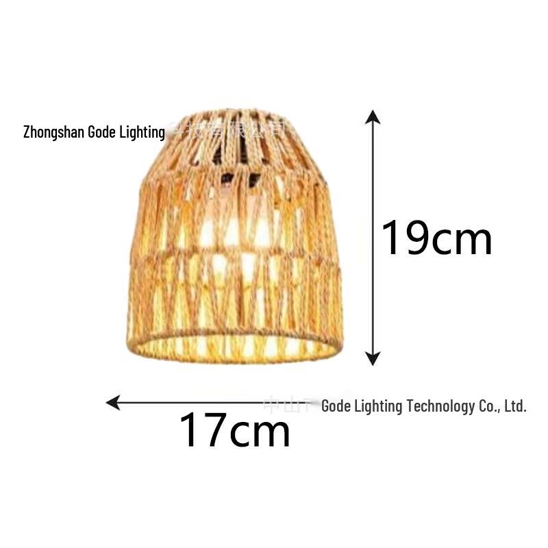 Abajur Boem din Bambus Țesut Manual cu Frânghie de Hârtie