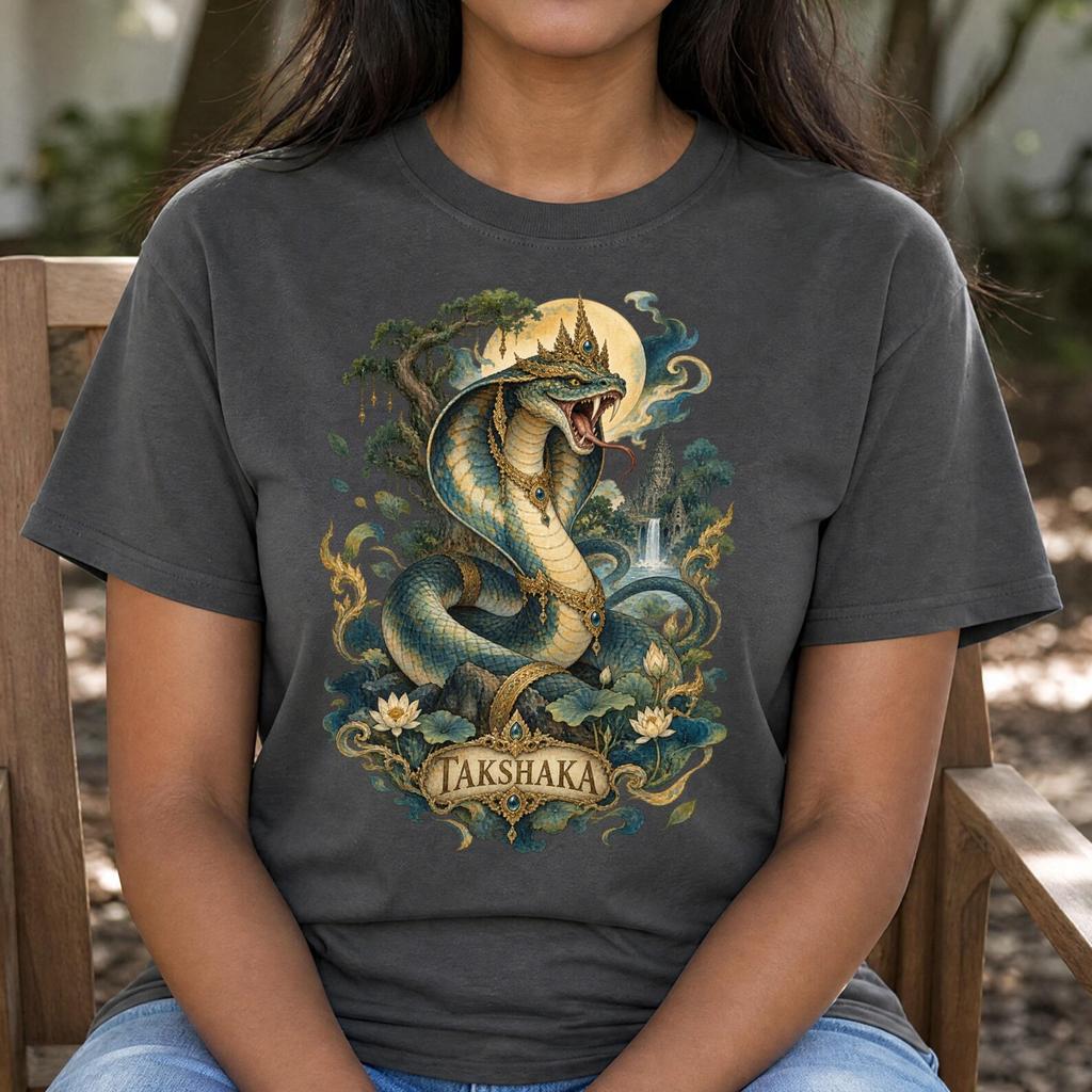 Tarot Takshaka Shirt - Front or Back Print - South and Southeast Asian Mythology Gift