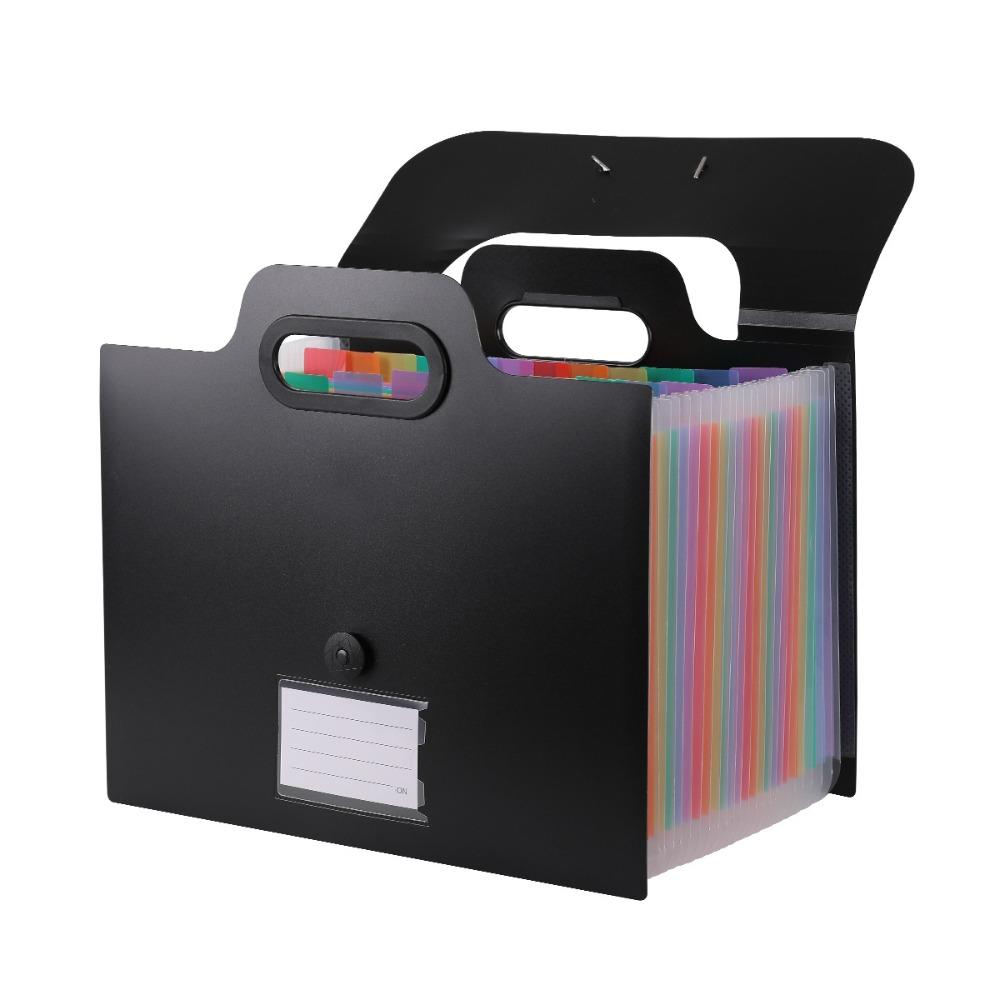 Buckle Closure Expanded File Folders Colorful Inner Pocket File Holder A4 Document Bag  Home