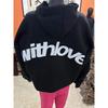 Women's Angel Print Retro Hip Hop Oversized Hoodie Jacket