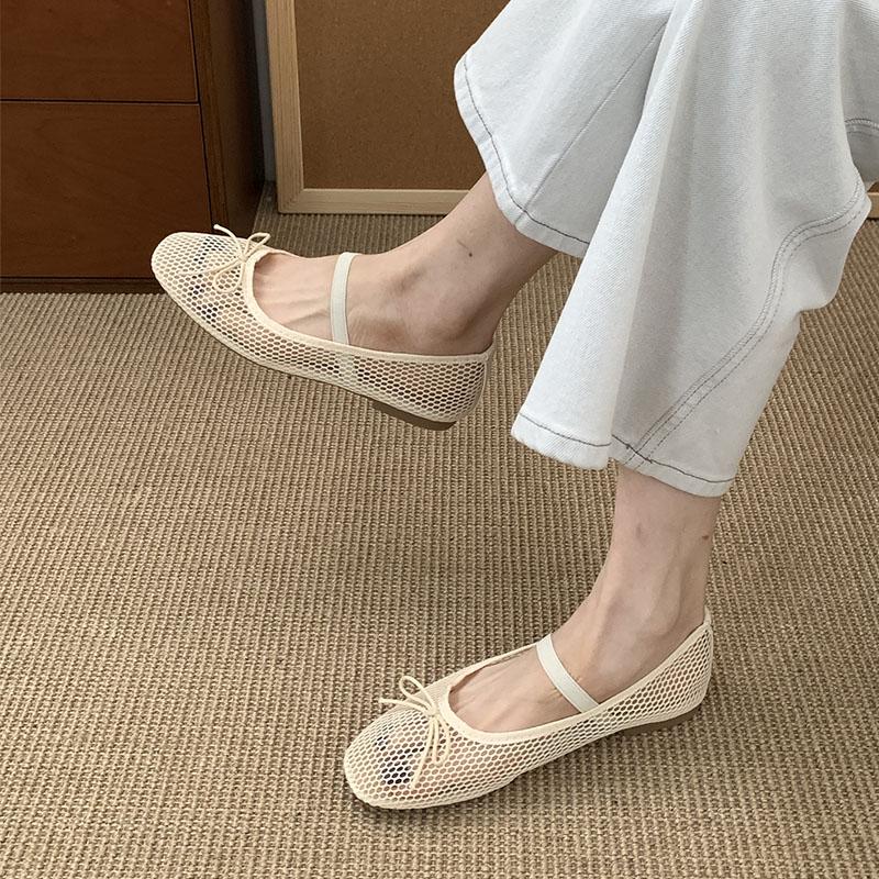 Mode Mode Mesh Atmungsaktiv Damen Mary Janes Ballerinas Schuhe Lässig Damen Flachschuhe Schlupschuhe