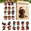 2026 Dachshund Advent Calendar 2D Acrylic Christmas Dog Decoration 24 Days Dachshund Tree Pendant Xmas Navidad Party Supplies