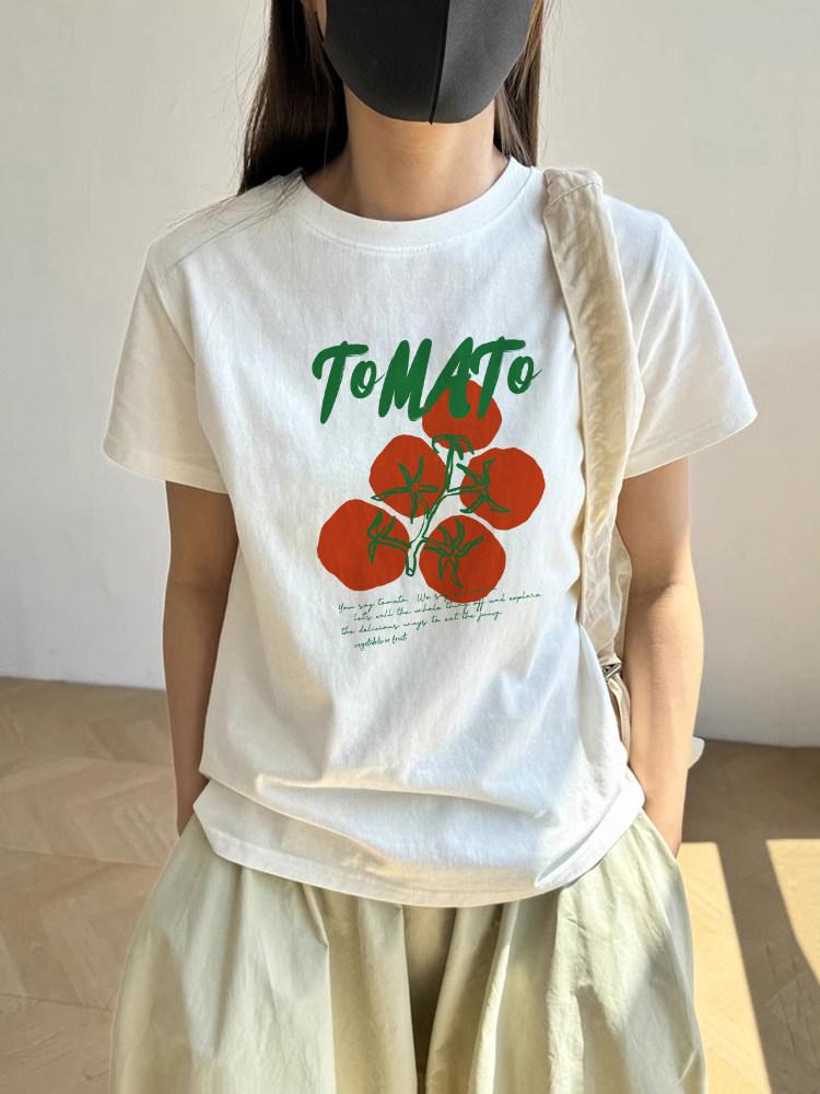 2026 Women s Korean Style White Cotton Casual Short-Sleeve T-Shirt S