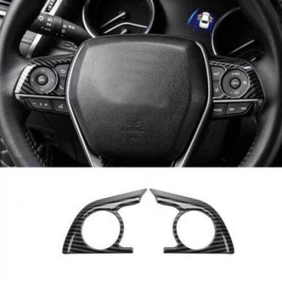 For Toyota Camry 2018- Steering Wheel Control Button Cover Trim Carbon Fiber
