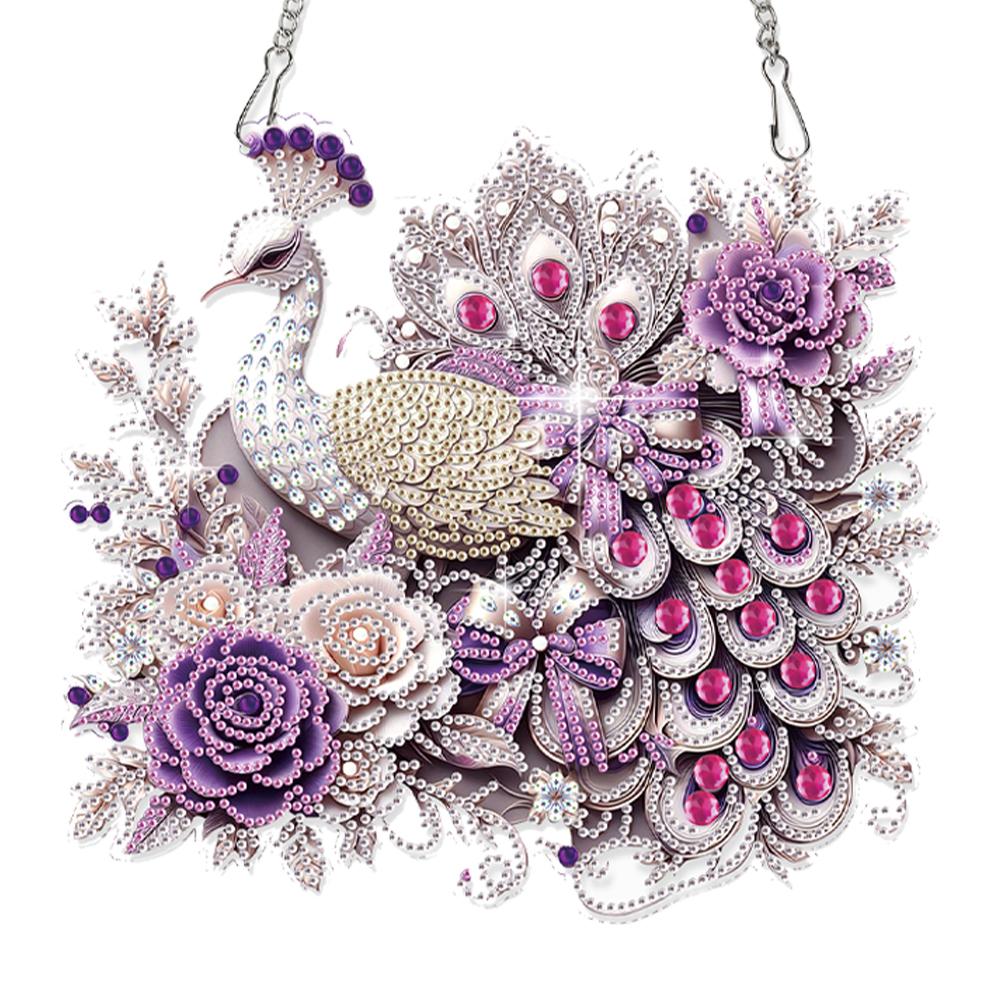 2D Flat DIY Hanging Diamond Art Kits Special Shape Diamond Art Pendant Diamond Painting Set Window Hanging Art for Home Decor