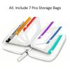 1 Set Writable Labels A8 Waterproof Pill Pouch Kit With 7/14 Color-Coded Pouches For Daily Medication Vitamins & Supplements
