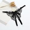 Butterfly Lace Embroidered Panties Thin Belt Bowknot T-Pants Transparent Sexy Mesh Thongs  Gift