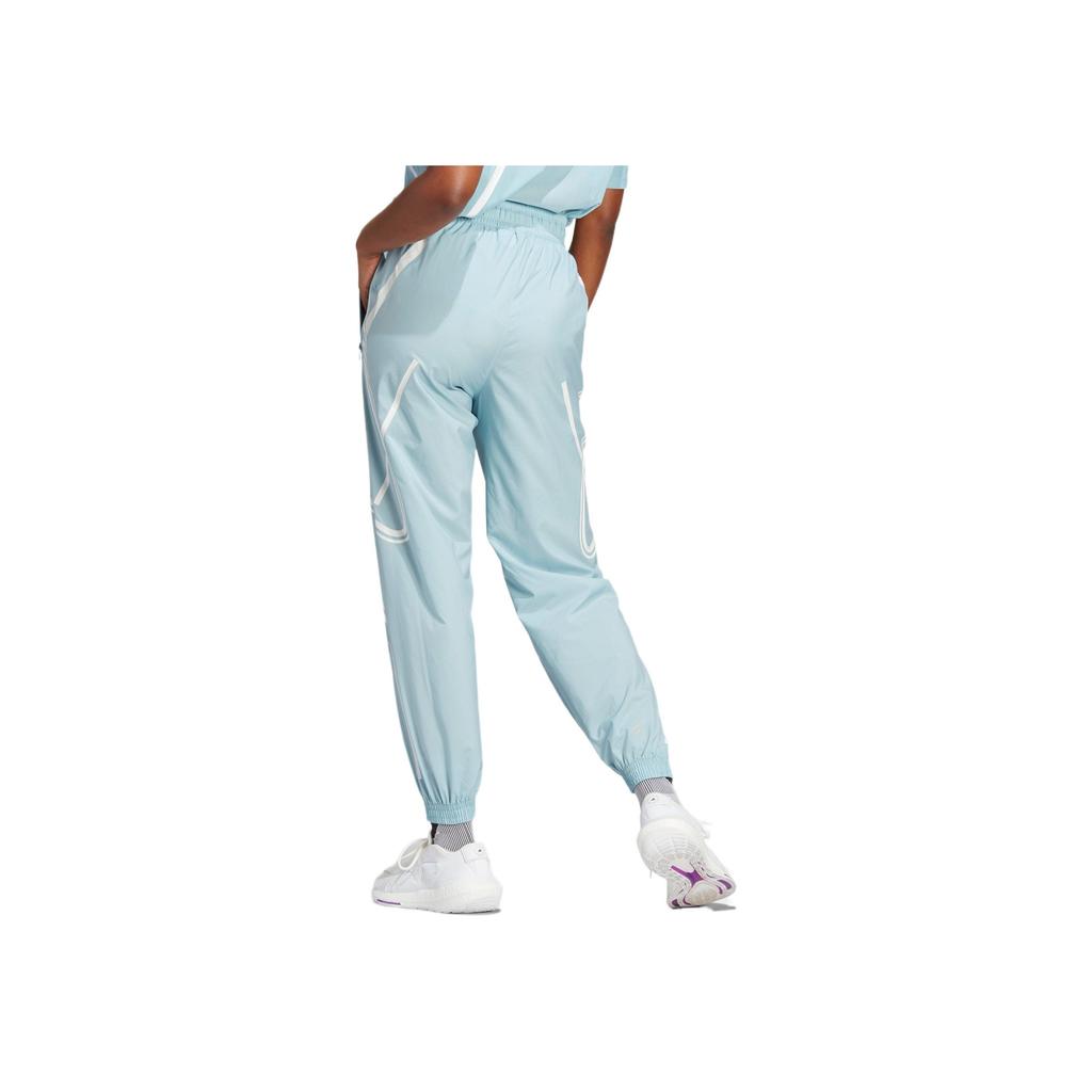 Adidas Truepace Woven Joggers With Striped Drawstring Cuffs Women Bottoms Grey Blue HR6577