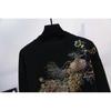 Plus Size Women's Velvet Peacock Sequin Two-Piece Set - Long Sleeve Fashion Suit for Autumn