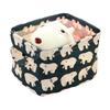 Foldable Storage Basket with Handles Waterproof Large Capacity Cotton Linen Printed
