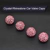 Car Wheel Tire Valve Caps, 4 Pack Crystal Rhinestone Car Tire Wheel Valve Stem Air Caps for Car Tire Accessories Universal for Cars, SUVs, Bicycle,