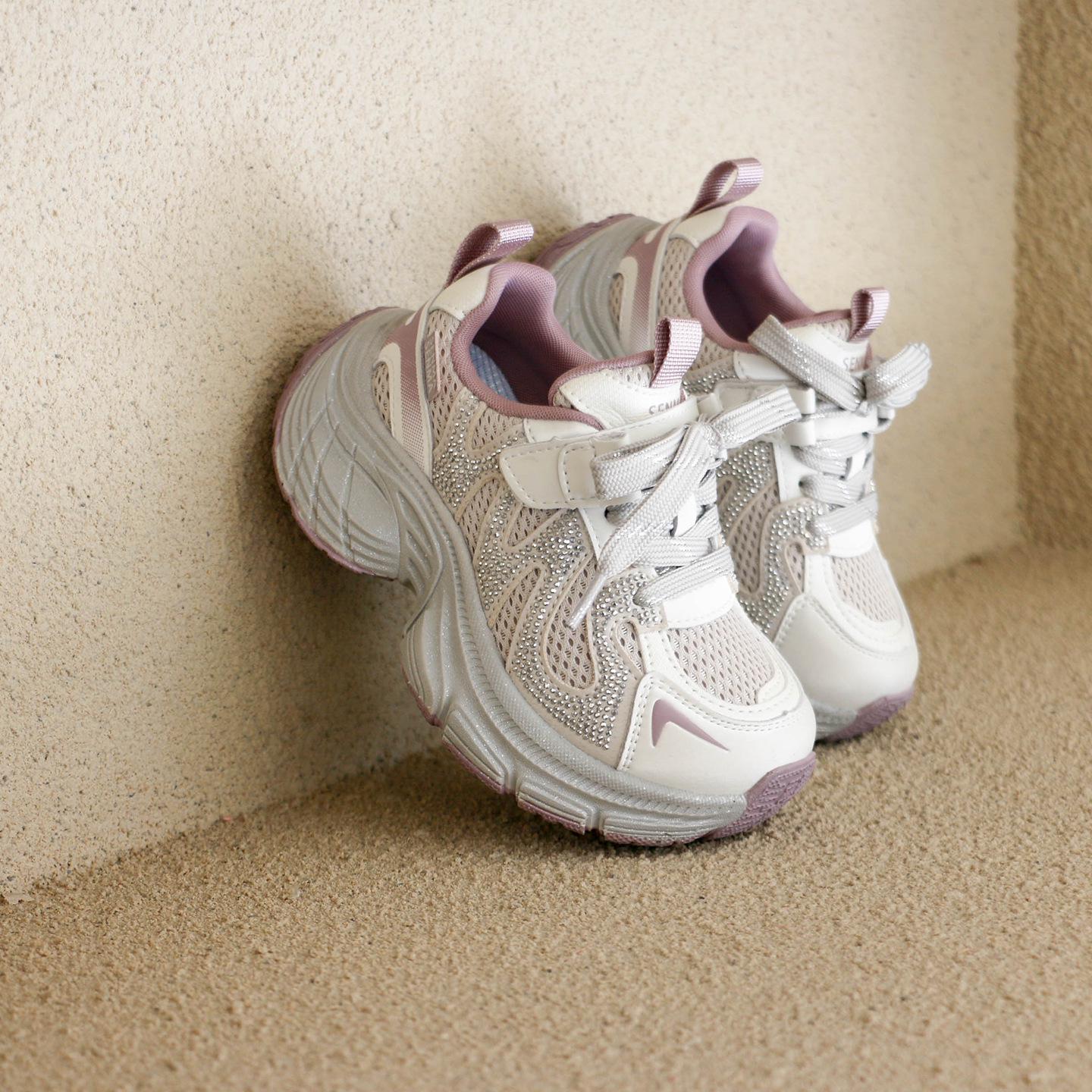 

Spring/Summer 2026 Kids Breathable Running Shoes - Soft Sole, Boys & Girls Dad-Style Sneakers 29 фіолетовий