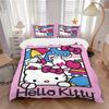 3pcs Purple Hello Kitty Bedding Set, Including 1 Quilt Cover and 2 Pillow Shams, Without Filling, Soft and Comfortable Home Bedroom W084