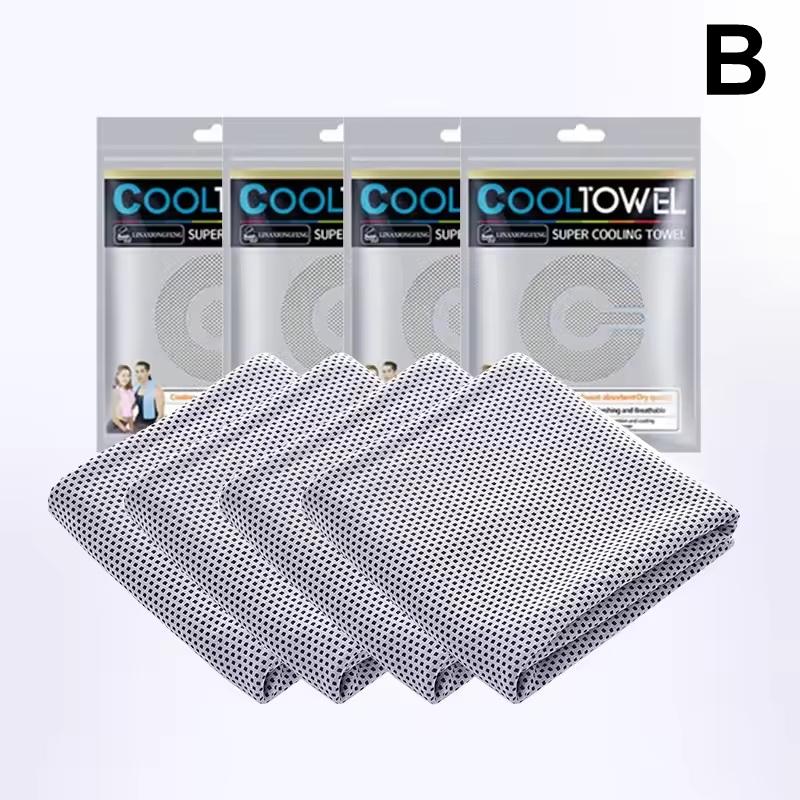 4pcs Cooling Towels (35.4 * 11.8 Inches), Soft Breathable Sports Towel For Outdoor, Gym, Yoga, Exercise, Camping, Fitness, Runni
