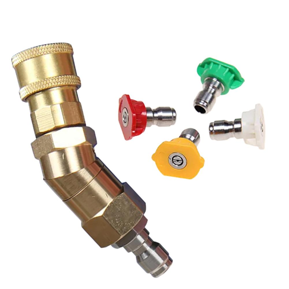 /360 /Degree /Adjustable Elbow Quick Connect Kit With 4 Nozzles 0 15 25 40 Degree For High Pressure Washer Car Cleaning Tool