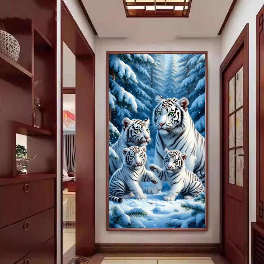 Lions Tigres et Léopards Image Peinture Diamant DIY Point de Croix Forage Complet Mosaïque Diamant Nouvelle Collection Décoration de Maison