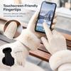Faux Fur Trim Touchscreen Plush Gloves Fluffy Cycling Windproof Gloves  Women
