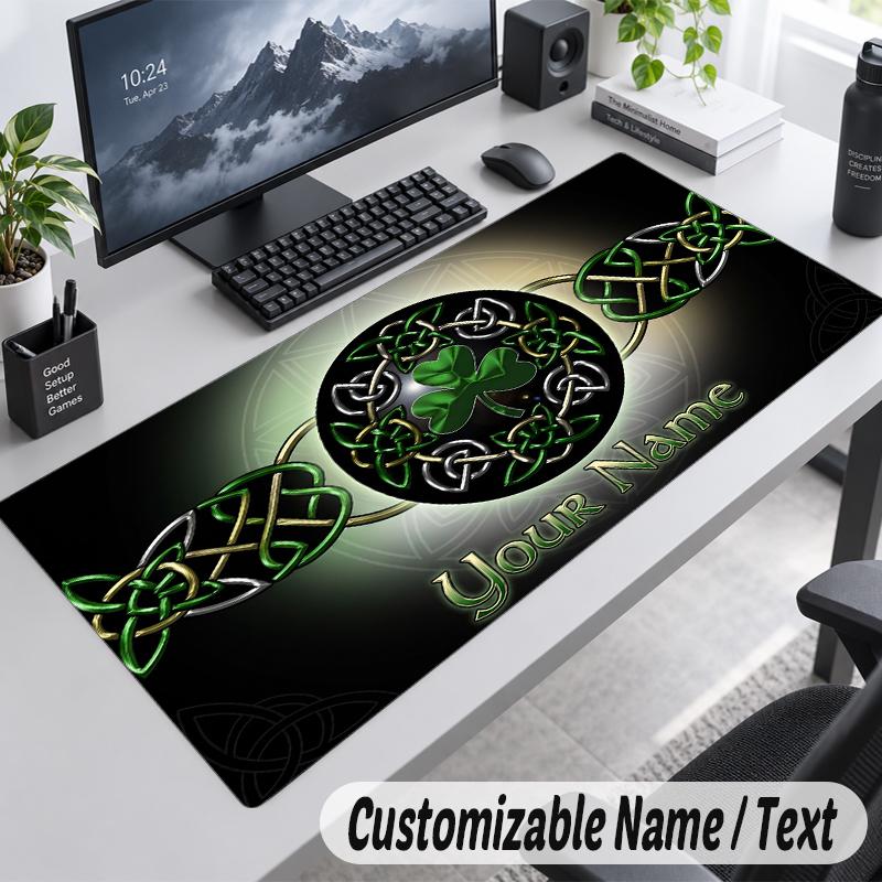 Custom Name Text Mouse Pad Celtic FC Personalized Desk Pad For Work And Gaming