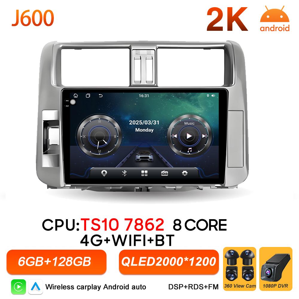Android 16 Car Radio For Toyota Land Cruiser Prado 150 2009 2010 2011 2012 2013 Carplay Video Multimedia Player BT Stereo Screen