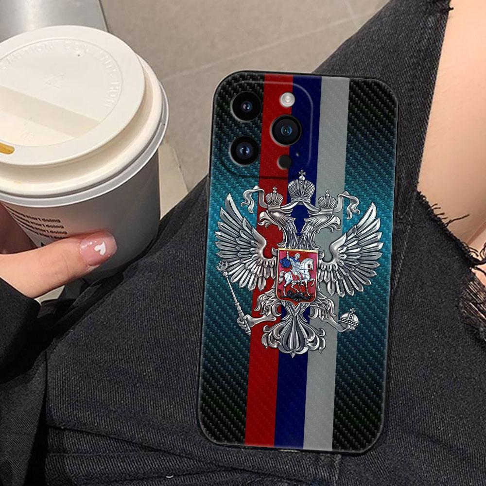 Russia Vintage Emblem Flag Cover Phone Case For Iphone Apple 17 AIR 16E 16 15 14 13 12 11 Pro XR Max 8 7 Plus TPU Case Shell