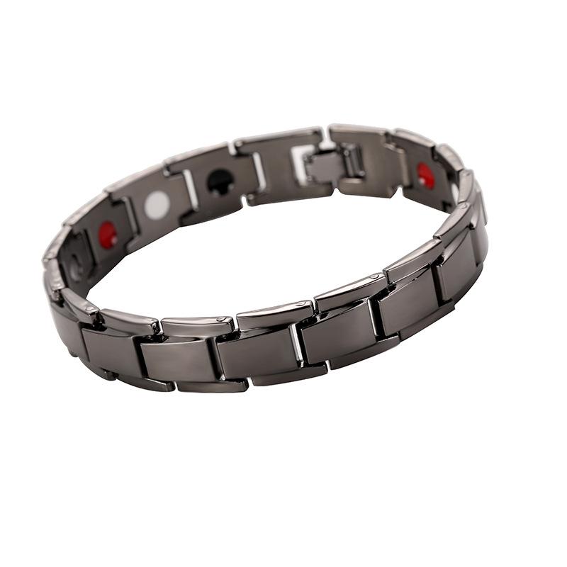 New Men Magnetic Bracelet Magnetic Therapy Hematite Titanium Steel Bracelet Removable