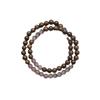 Chinese Cat's Eye Gold Thread Sandalwood Beaded Double Layer Bracelet - Retro Style