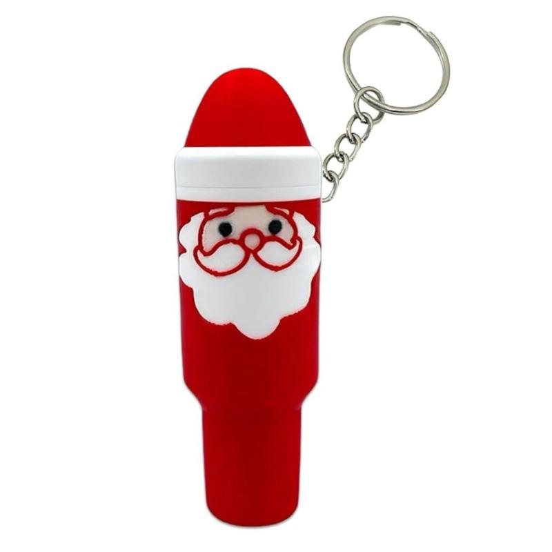 Mini Tumbler Keychain Container Chapstick Holder Fun Key Ring Handbag Charms Decorative Pendant Hallowmas Christmas Party Favors