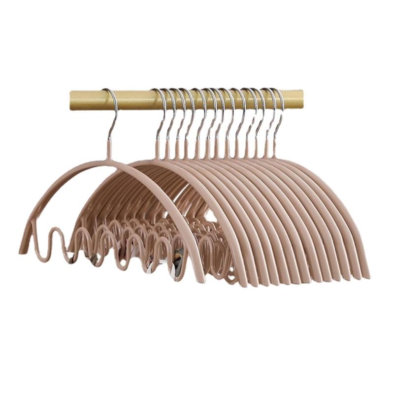 5/10 шт. Волнистые многопортовые вешалки для сушки одежды, многофункциональная пластиковая вешалка для сушки одежды, вешалка для хранения абрикосовый