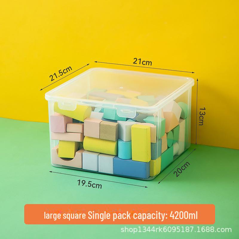 

Компактный прозрачный ящик для хранения игрушек Lego для организации детских строительных блоков Large Square