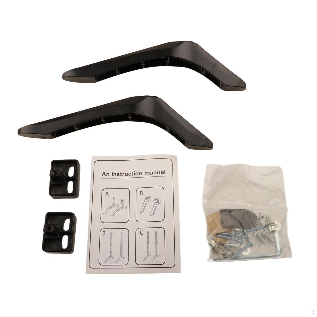 2 Pieces Table Top TV Stand Mount Base Aluminum Alloy Replacement Sturdy Television Anti