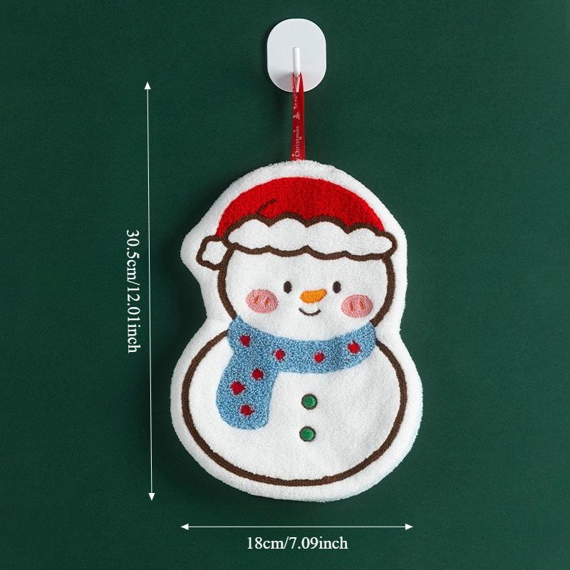 Festive Christmas Hand Towel - Soft, Absorbent Coral Fleece -For Kitchen & Bathroom Decor, Christmas Bathroom Decor| Wash Cloths