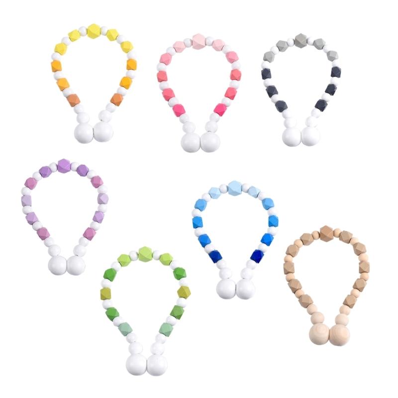 2Pcs No Tool Installation Curtain Holders Gradient Wooden Beads Magnetic Window Drapery Tiebacks Holdbacks Home Upgrades