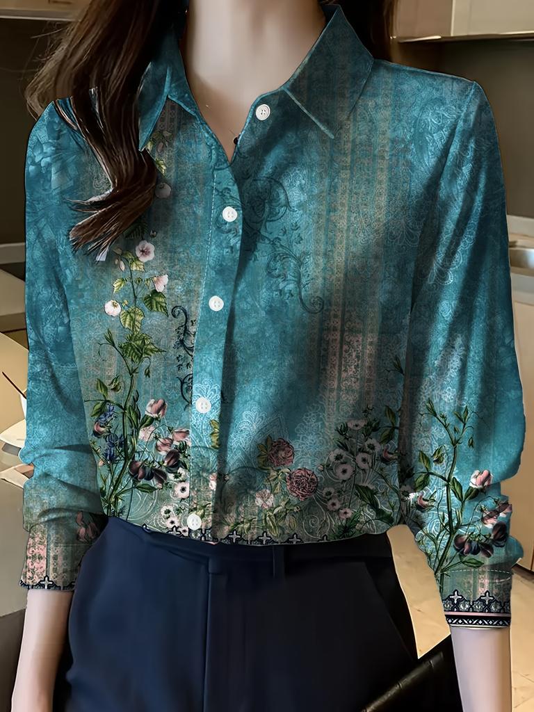 Reversdesign Damenhemd Temperament Leopardenmuster Langarm Hemd mit Knöpfen Party Pendler Mode Damen