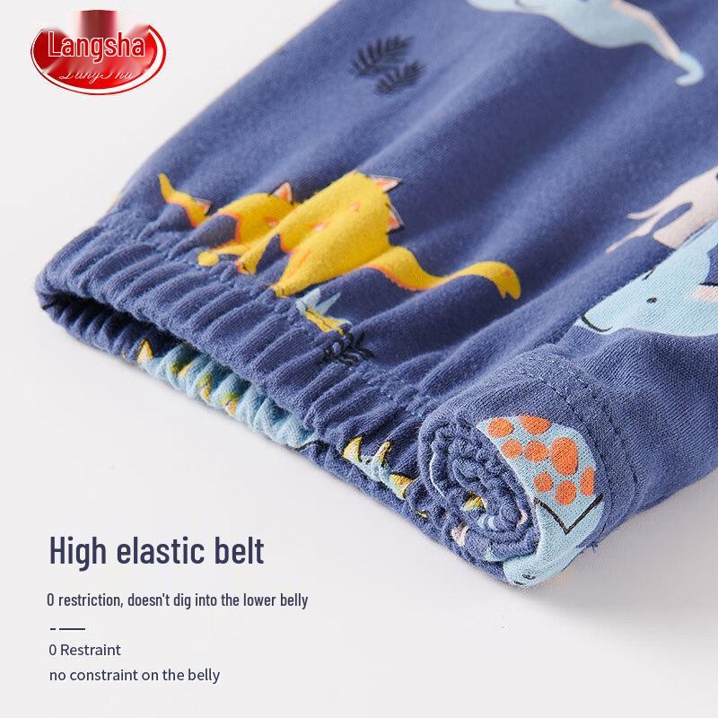 Langsha Boys' All-Season Pure Cotton Pajama Set