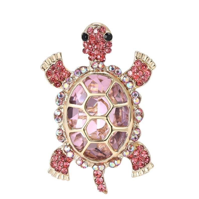 Colored Diamond Small Turtle Brooch: Light Luxury, Cute & Stylish Design