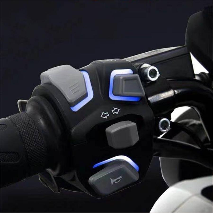 Pair 7/8" Motorcycle Handlebar Switch Assembly Indicator Start Button w/ Light