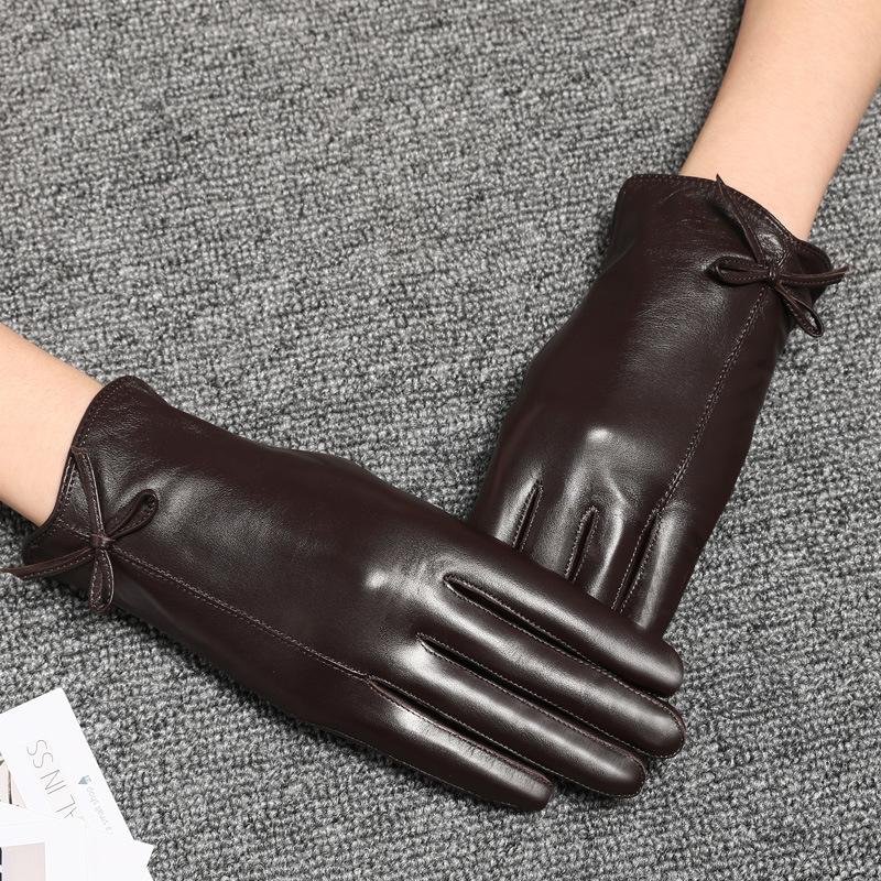 Handschuhe aus Leder der ersten Schicht Damen Winter Samt Verdickt Warme Version Reparatur Hand Fahren Reiten Schaflederhandschuhe Winddicht