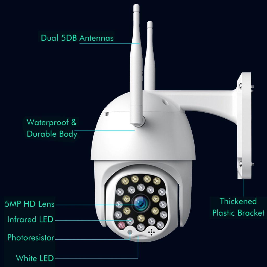 HD 1920x1080P PTZ IP Camera Wifi Outdoor Speed Dome CCTV Security Camera 8X Digital Zoom 5MP Network IR Surveillance Camera