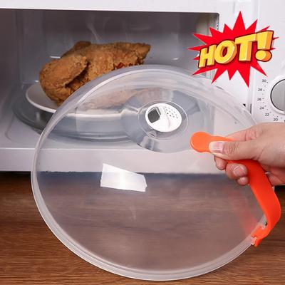 Microwave Food Cover Heat-resistant Food Splatter Guard Microwave Oven Pan Lid Plate Stove Cover Transparent Anti-Splash Cover