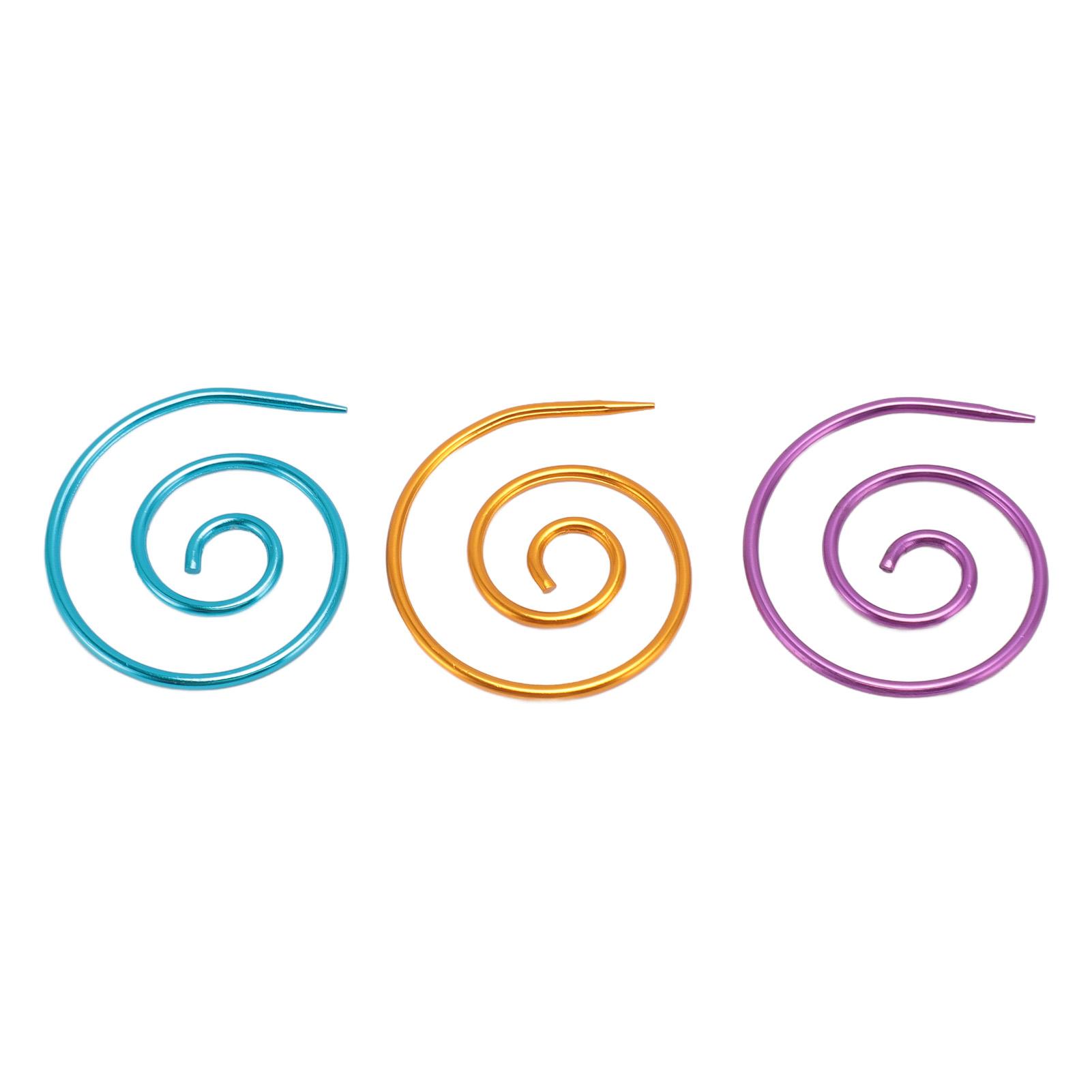 

3 шт. Спиральная кабельная спица для вязания, сделай сам, нержавеющая металлическая кабельная спица, булавка для шали, практичная круглая спиральная спица для свитеров
