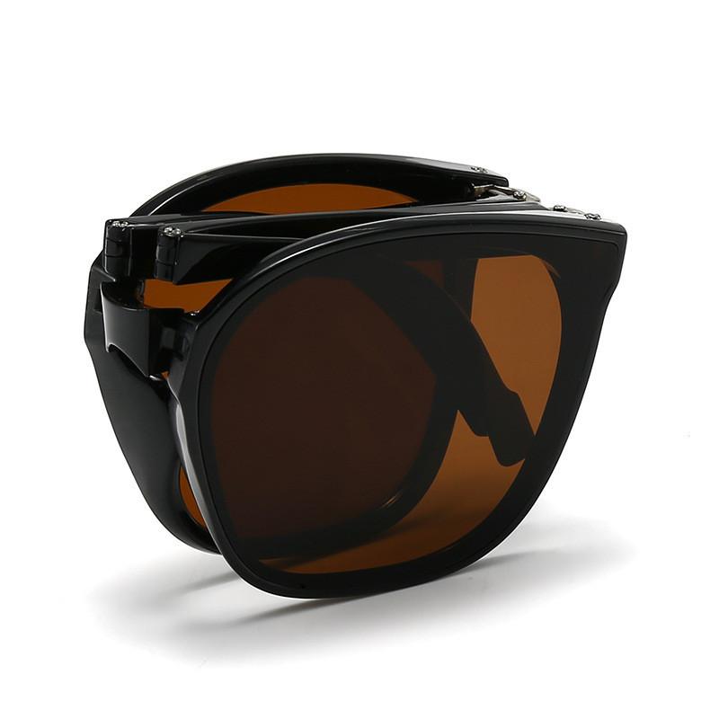 2024 New Arrival Small Fresh Stylish Women's High-grade Feeling Folding Sunglasses Uv Protection Big Frame Travel Sunscreen